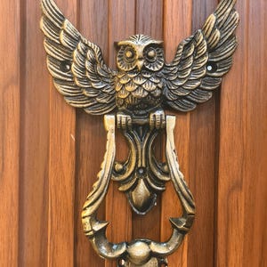 SHOBIXX | Rust Free Iron Owl Door Knocker | Front Door Knocker | Vintage Door Knocker | Owl Figurine | Victorian Knocker | Door Knockers