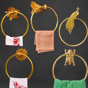 Beautiful Brass Bathroom Accesories Wall Mount Towel Ring Bathroom Hardware Towel Hanger Bathroom Decor Unlacquered Brass Towel Holder