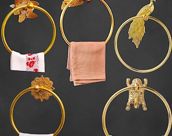 Beautiful Brass Bathroom Accesories Wall Mount Towel Ring Bathroom Hardware Towel Hanger Bathroom Decor Unlacquered Brass Towel Holder