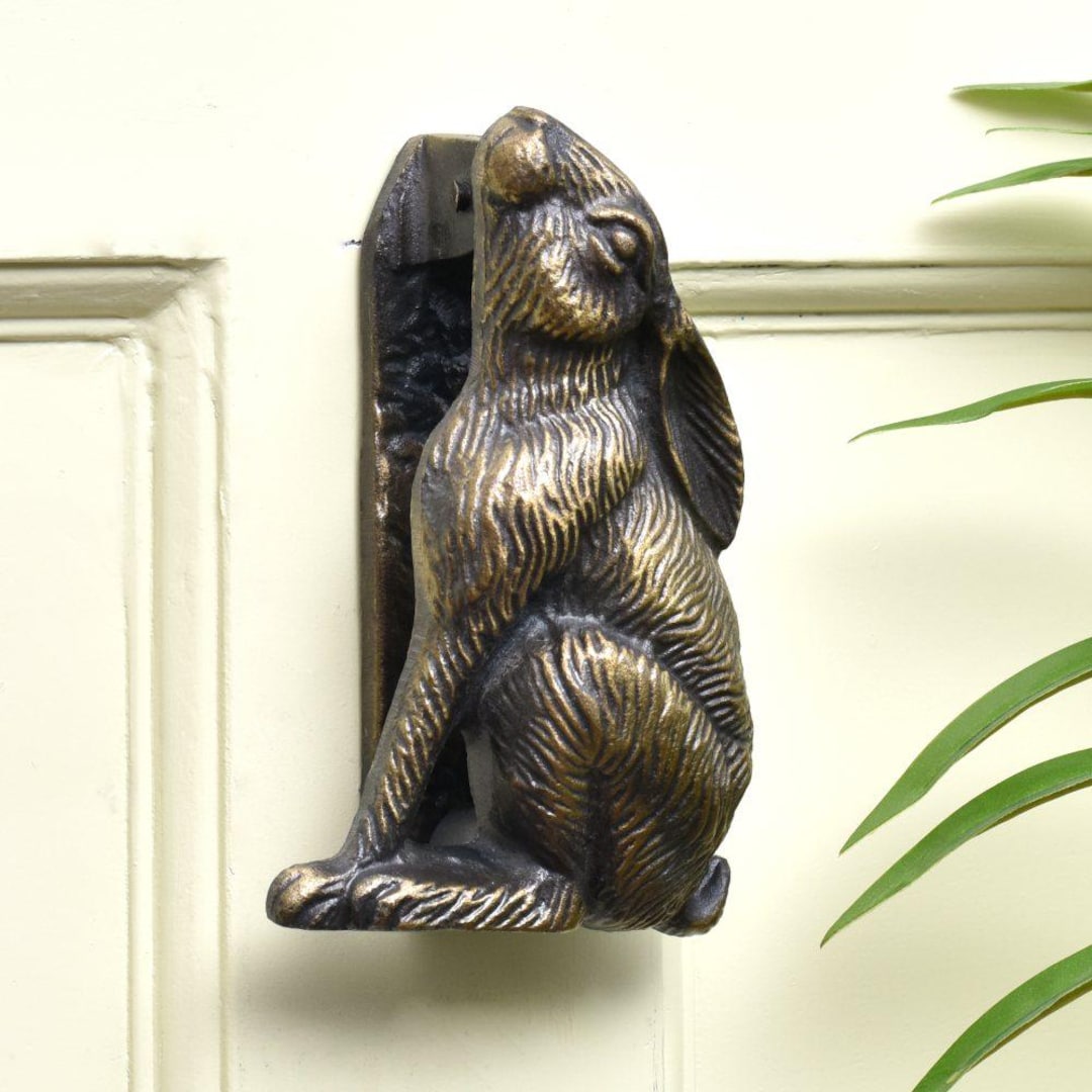 Rabbit Knocker Iron Rabbit Door Knocker: Rust-free Front Door Decor - Etsy