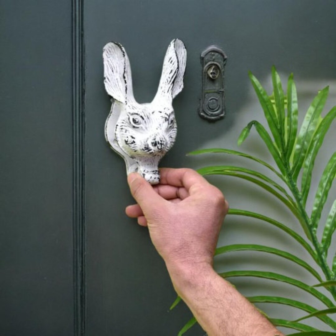 Rabbit Knocker SHOBIXX | Rust Free Rabbit Face Door Knocker | Antique Door Knocker ...