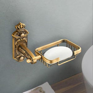 Antieke muurbevestiging zeepbakje, zeephouder, badkamerdecor, zeepbakje, sponshouder, badkameraccessoires, badkamerdecor, housewarmingcadeau