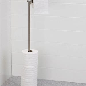SHOBIXX- Porta carta igienica in acciaio inossidabile fatto a mano / Porta rotolo di carta igienica di qualità premium per il bagno / Porta rotolo di carta igienica indipendente nichel