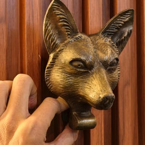 SHOBIXX | Fox Iron Door Knocker | Antique Door Knocker | Animal Design | Rustic Home Decor | Unique Front Door Accent | Housewarming Gift