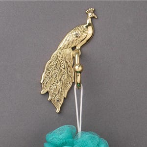 SHOBIXX- Handmade Brass Golden Peacock design Wall Hook for Hanging Clothes | Premium quality hook for wall | elegant look | Bathroom decor