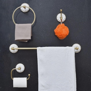 SHOBIXX / Accessori da bagno in ottone / Portasciugamani in ottone / Barra portasciugamani / Gancio a muro / Porta carta igienica / Anello portasciugamani / Decorazioni per il bagno / Porta fazzoletti