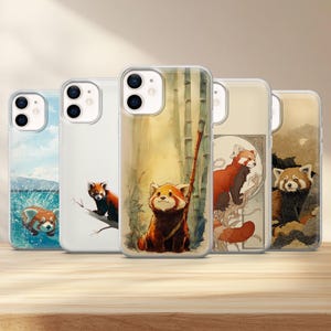 Red Panda Phone Case Cute Animal Cover for iPhone 16 Pro, 15, 14, 13, 12, Samsung S25, S24 FE, S23, S22, A56, A16, Google Pixel 9, 8, 7