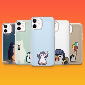 Niedliche Pinguin Handyhülle Icy Cover für iPhone 16, 15, 14, 13, 12, Google Pixel 9Pro XL, 8A, 7A, 6A, Samsung S24Ultra, S23, S22, A54
