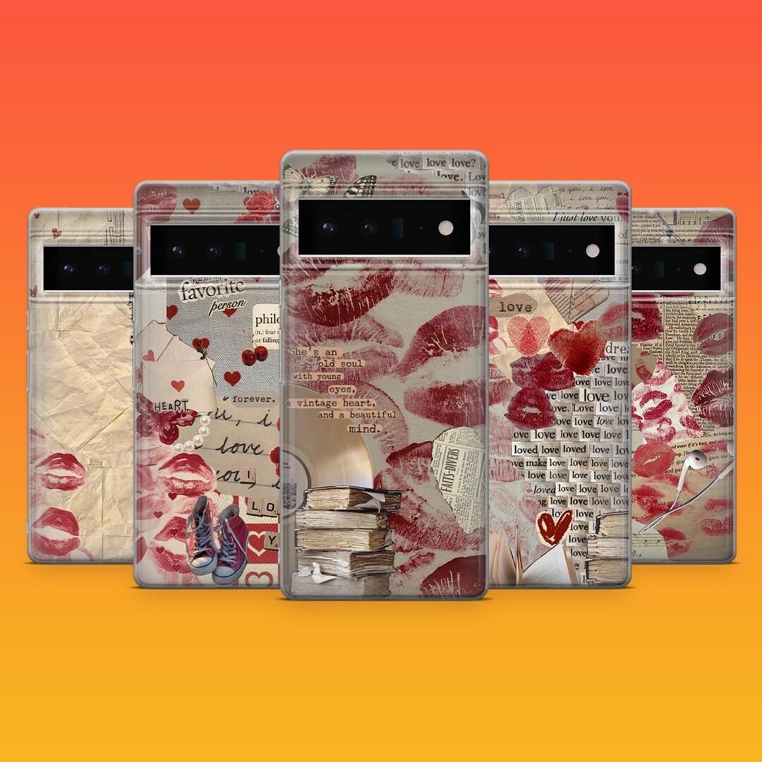 Aesthetic Lipstick Phone Case Kiss Cover for Pixel 8, 7A, 7pro, 6pro