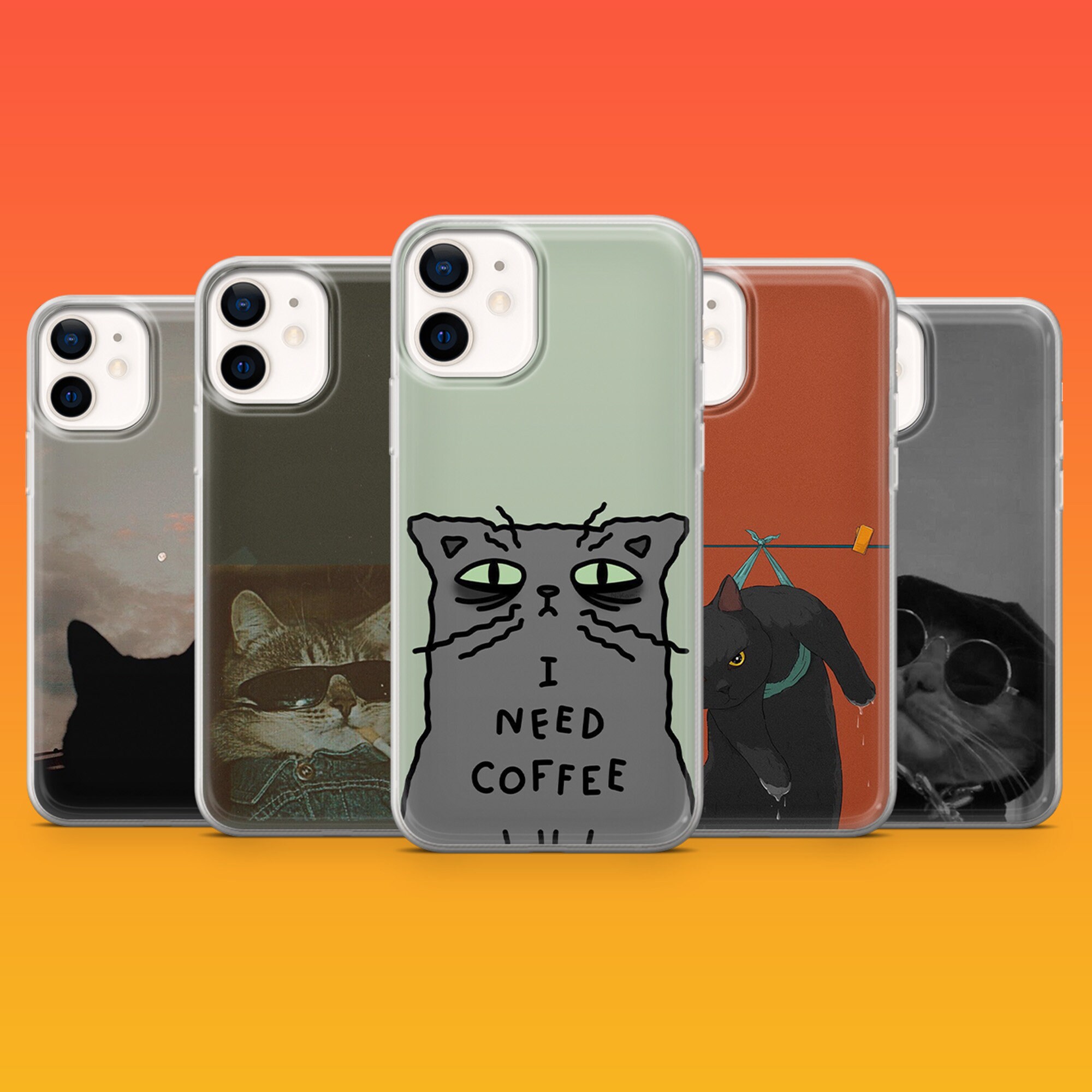 Funny Cat Icon With Glasses iPhone Case by best_designs