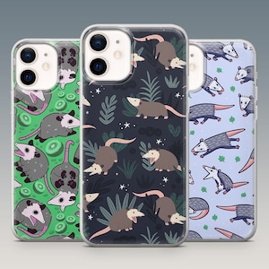 Süße Handyhülle Opossum für iPhone 16, 15, 14, 13, 12, Google Pixel 9Pro XL, 8A, 7A, 6A, Samsung S24Ultra, S23, S22, A54