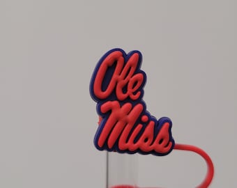 10MM OLE MISS Strawtopper For Tumblers