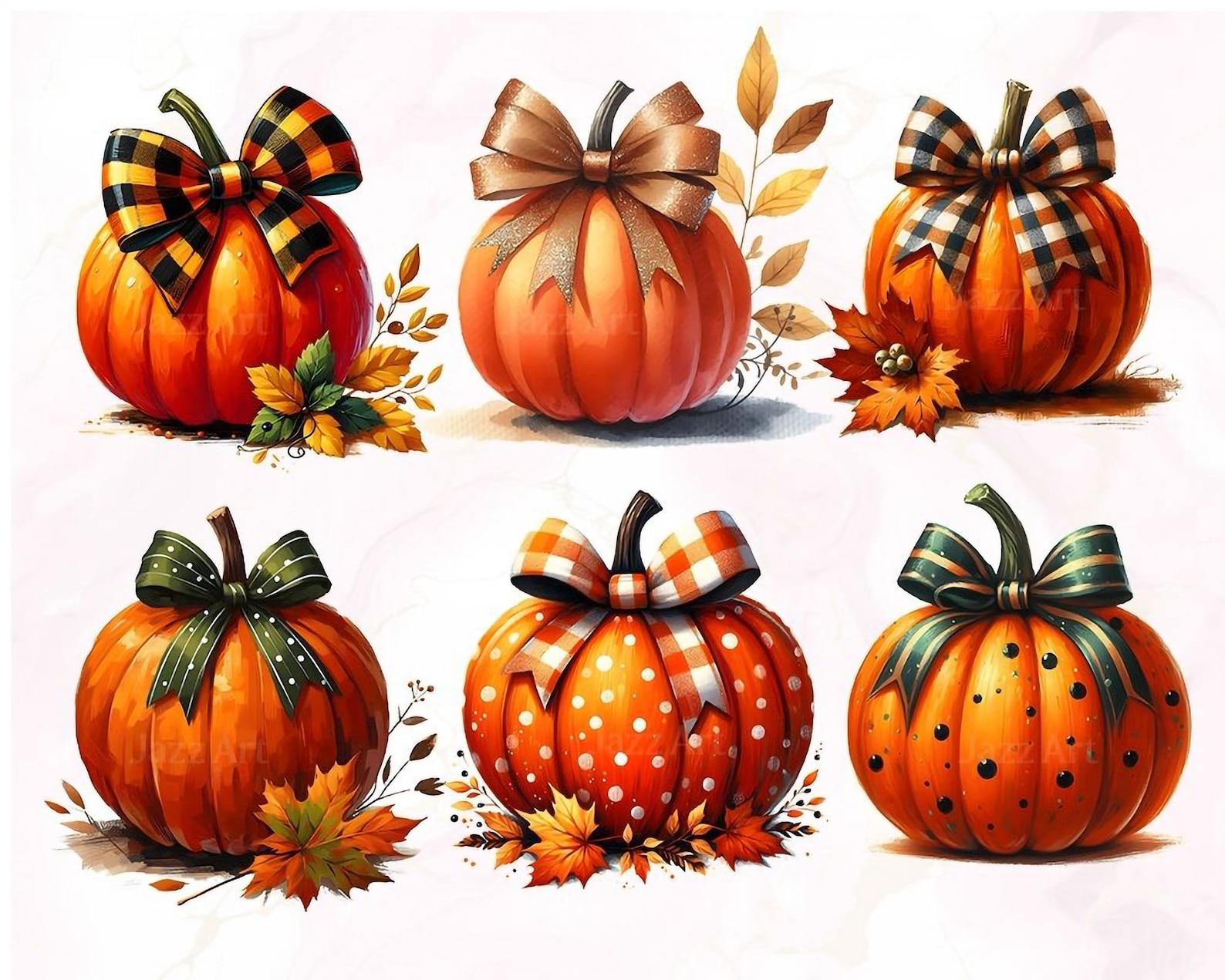 Watercolor Pumpkin Clipart: Elegant Fall PNG Bundle (commercial Use) - Etsy