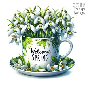 20 Spring Flowers and Mug Clipart Bundle, Spring Graphic, Botanical ...