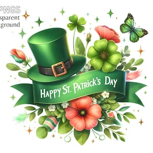 Bundle de cliparts gnome de la Saint-Patrick, clipart joyeux Saint-Patrick, 15 images png de gnomes, fond transparent, usage commercial
