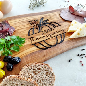 Unique Thanksgiving Serving Board , Custom Engraved Wood chopping board for Thanksgiving ,wood charcuterie board