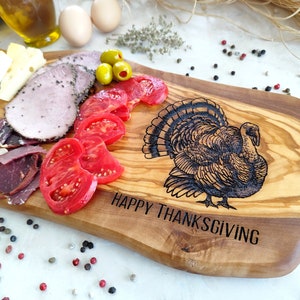 Unique Thanksgiving charcuterie Board ,Custom Engraved Wood cutting board for Thanksgiving