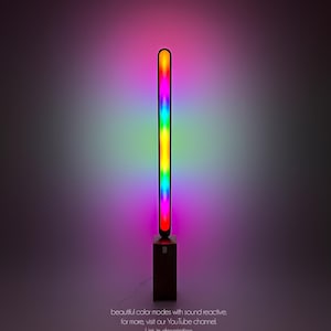 RGB Smart LED Floor Lamp, Linear Floor Lamp For Living Room, Wooden Stand Lamp, Game Room Lamp, Premium Linear Light, Housewarming Gift Idea