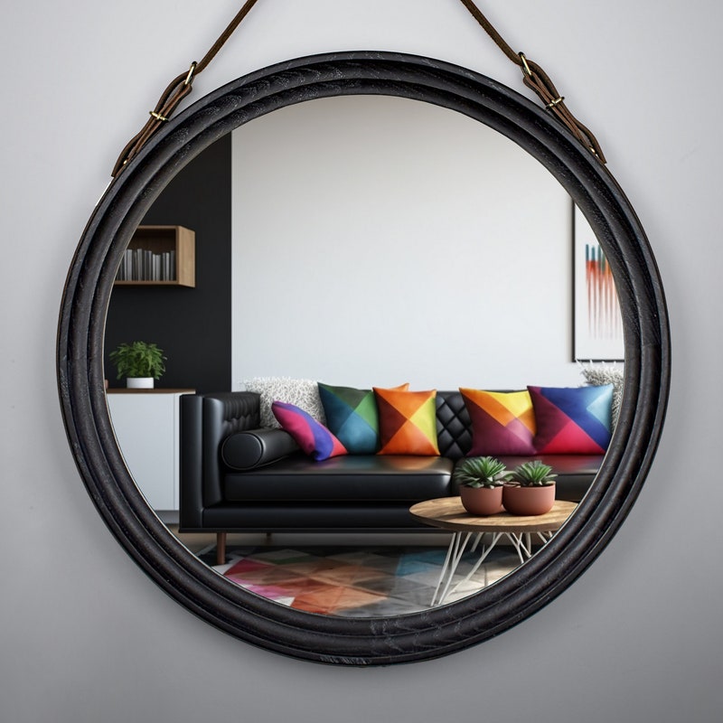 Black Wall Mirror - Etsy