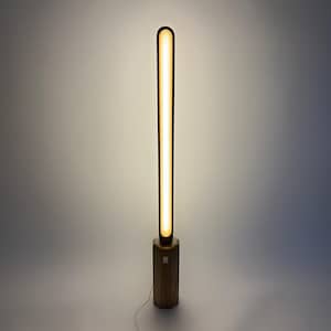 Modern Floor Lamp, Minimalist Vertical Light Fixture with Warm Glow, Cozy Epoxy Resin Floor Lamp, Tall Linear Wooden Lamp, Housewarming Gift