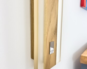 Epoxy Resin Ambient Light, Handmade Oak & Epoxy Wall Sconce, Modern Wooden LED Sconce, Cozy Living Room Decor, Original Birthday Gift