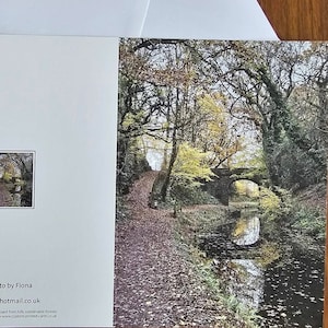 Herbstspaziergang entlang des Monmouthshire and Brecon Channel | Blanko Grußkarte | Umweltfreundlich und biologisch abbaubar