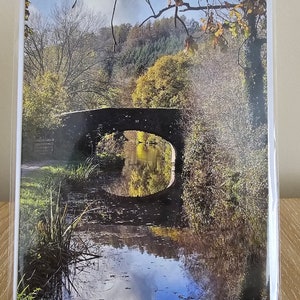 Serene Welsh Canal Walk avec enveloppe | Photographie originale | Papier respectueux de l'environnement