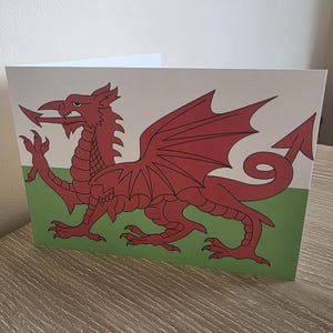 Welsh Dragon Blank Greetings Card | Celtic Red Dragon Card | Wales Birthday Card | Welsh Heritage Gift | Cymru Dragon Stationery
