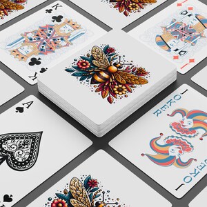 Cartas de pôquer artísticas Honey Bee - Presente exclusivo para jogadores e colecionadores, diversão noturna de jogos, design elegante e gráficos vibrantes