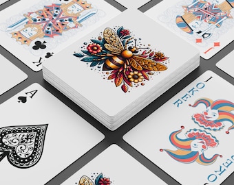 Honey Bee Artistic Poker Playing Cards - Unique Gift for Gamers, Collectors, Game Night Fun, Stylish Design, Vibrant Graphics