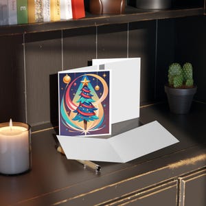 Carte de Noël vibrante et festive avec une touche moderne. (8, 16 et 24 pièces)