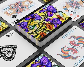 Stunning Stained Glass Poker Playing Cards, Unique Gift for Gamers, Family Game Night, Casino-Themed Decor, Fun Collectible Set