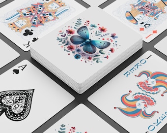 Floral Butterfly Playing Cards – Unique Poker Card Deck
