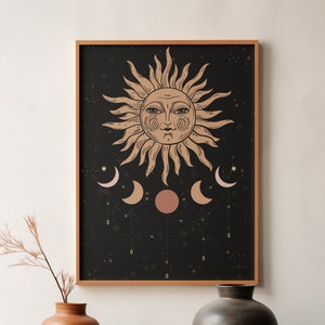 Celestial Sun & Moon Wall Art | Celestial Decor | Witchy Wall Decor | Whimsey Goth Decor