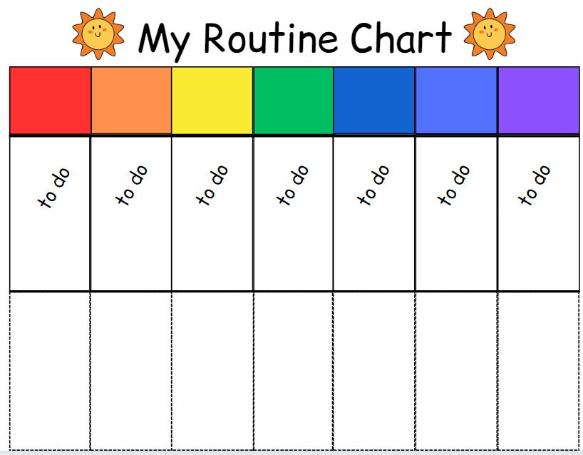 Easy Routine Chart for Children, Routine Charts for Classroom ...