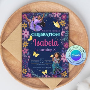 Editable Encanto Birthday Invitation, Printable Encanto Party Invite, DIGITAL DOWNLOAD