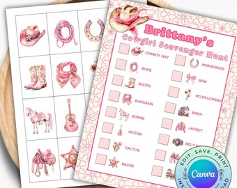 Western Scavenger Hunt Printable Cowgirl Birthday Party Game for Kids ...