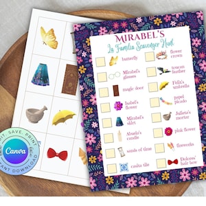 Chasse au trésor personnalisable Encanto, chasse au trésor à imprimer à Mirabel, activité de fête d'anniversaire Encanto, téléchargement numérique