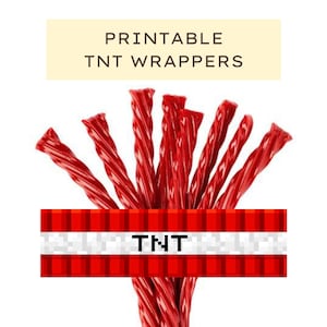 Printable TNT Wrapper, TNT Licorice Wrap, Pixel Craft Candy Wrapper