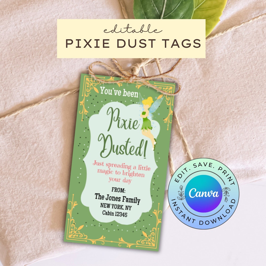 Editable Pixie Dust Tags, Printable Cruise Pixie Dust Tag, Printable