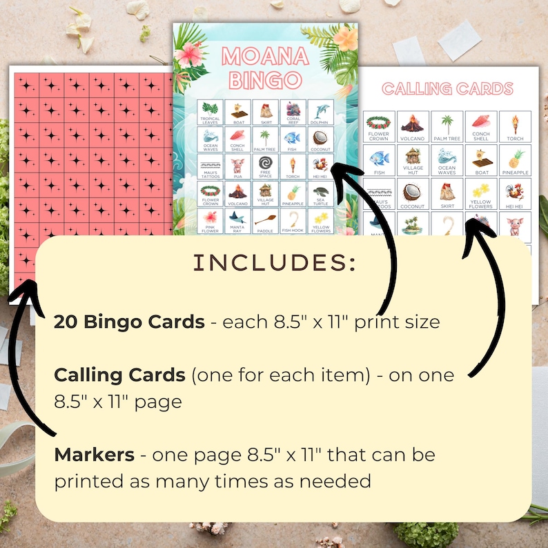 Moana Bingo, Printable Moana Birthday Game, Moana Party Activity ...