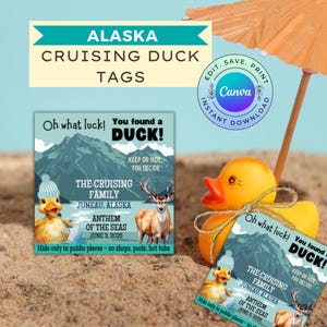 Étiquette de canard de croisière en Alaska, étiquette imprimable de canard de croisière en Alaska, téléchargement numérique