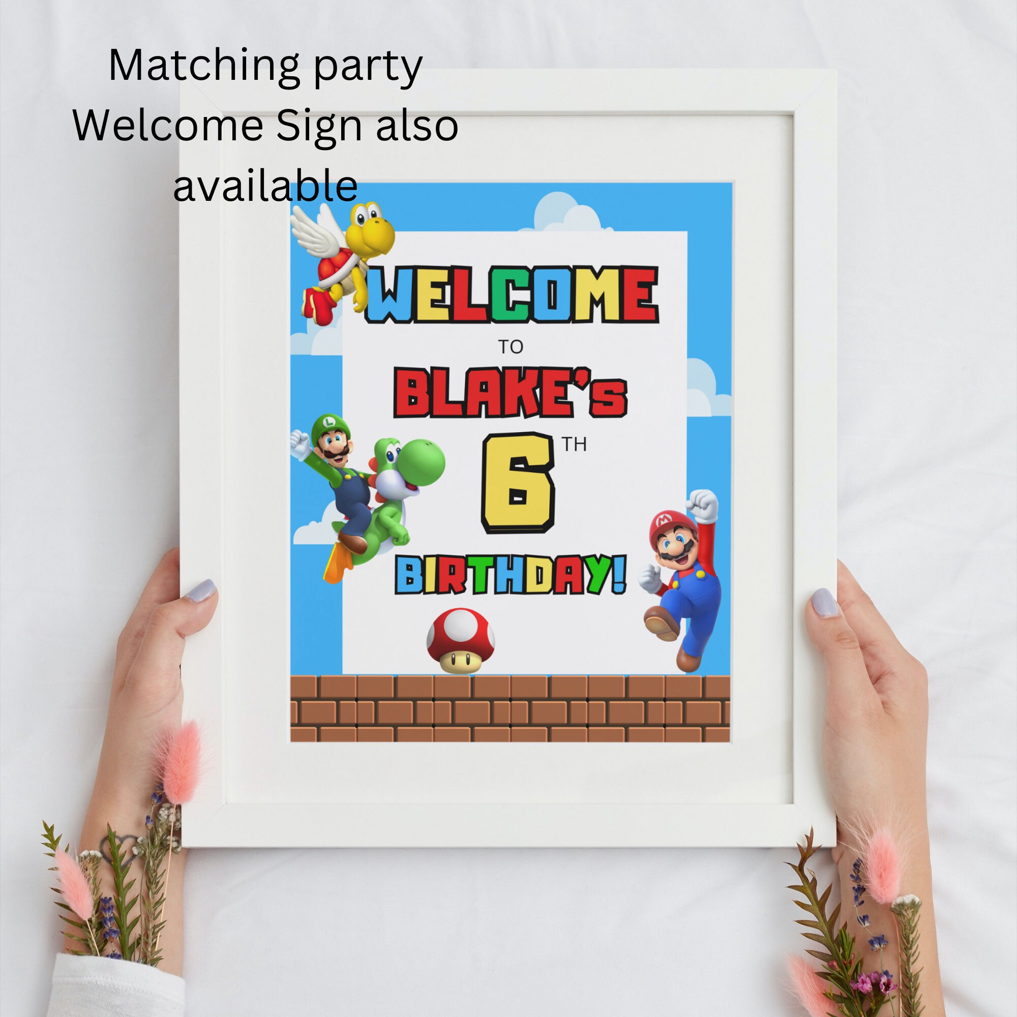 Editable Mario Cake Topper, Printable Mario Birthday Cake Topper ...