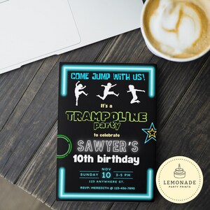 Editable Jump Party Invitation, Printable Trampoline Birthday ...