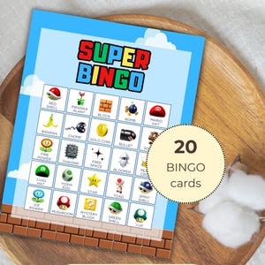 Mario Bingo, Printable Mario Birthday Game, Mario Party Activity, DIGITAL DOWNLOAD