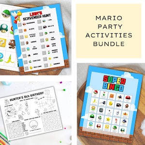 Mario Party Activity Bundle, Printable Mario Birthday Games, Mario Party Activity Pack, DIGITAL DOWNLOAD