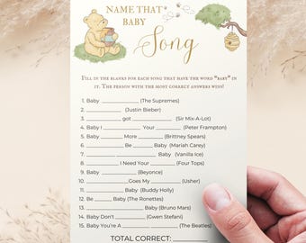 Winnie the Pooh Baby Shower Game: Name That Baby Song (Digital Download)