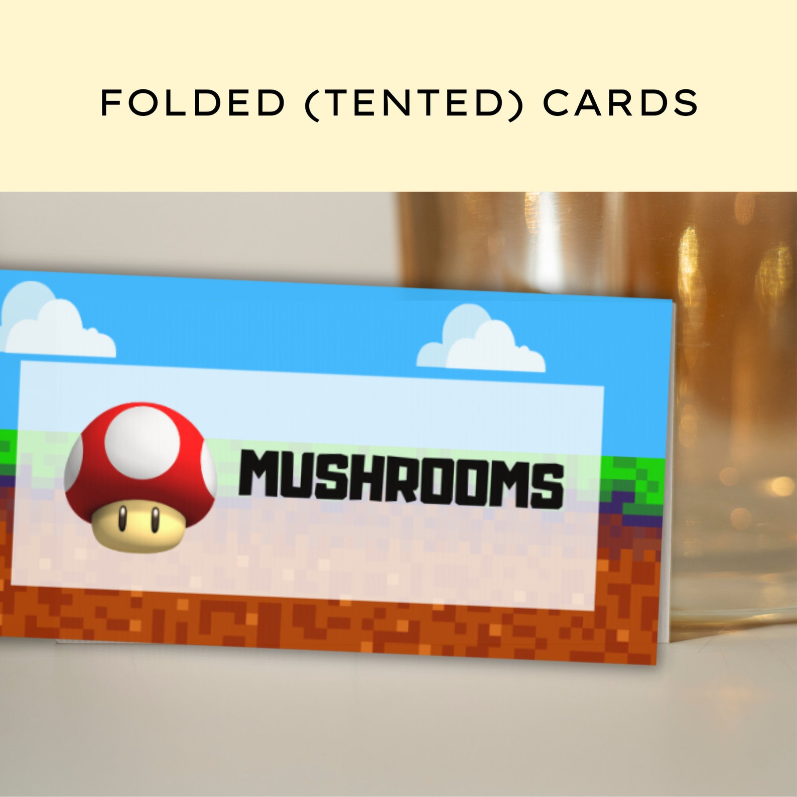 Editable Mario Party Food Label Cards, Printable Mario Food Tents ...