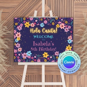 Bewerkbaar Encanto-welkomstbord 24 x 18, afdrukbaar Encanto-feestbord, digitale DOWNLOAD