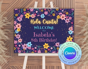 Signo de bienvenida de Encanto 24x18, signo de fiesta de Encanto editable, DESCARGA DIGITAL